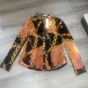 Chic Chain Print Women's Top
